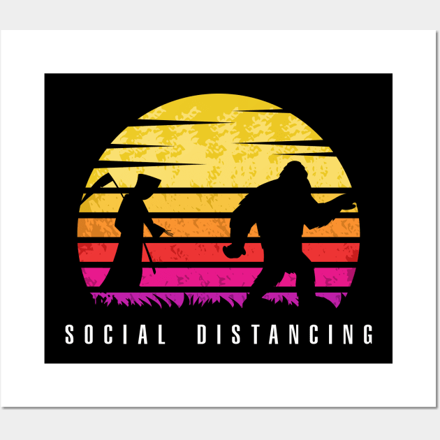 Bigfoot Social Distancing Wall Art by Vanilla Susu